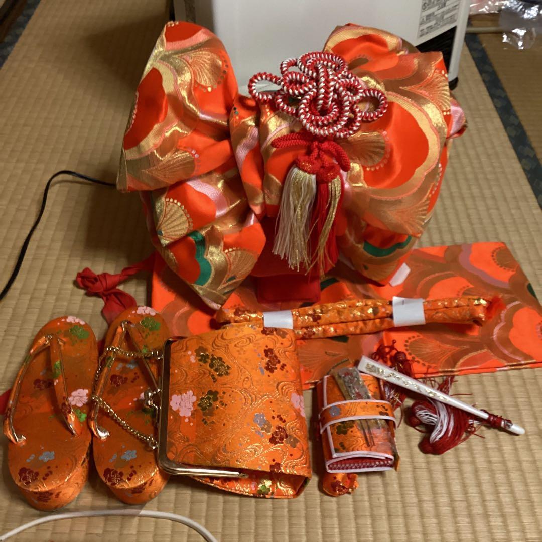 七五三7歳フルセッット　帯幅18センチ　　草履21センチ