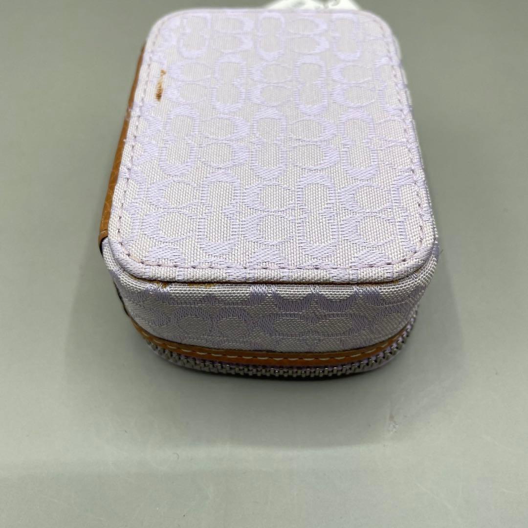 新品未使用✨️希少 コーチ ミニポーチ ピルケース 小物入れ シグネチャー 紫
