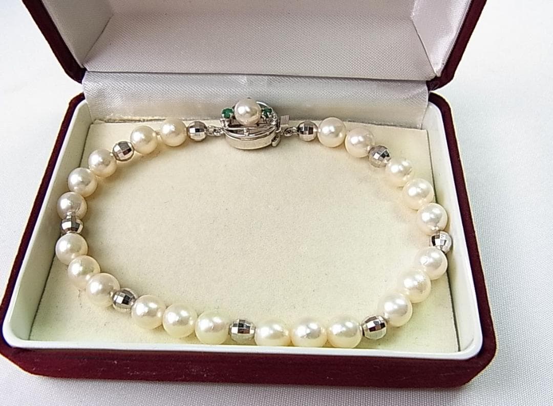 百合子さま用【美品】本真珠 × K14ホワイトゴールド ブレスレット自宅保管品