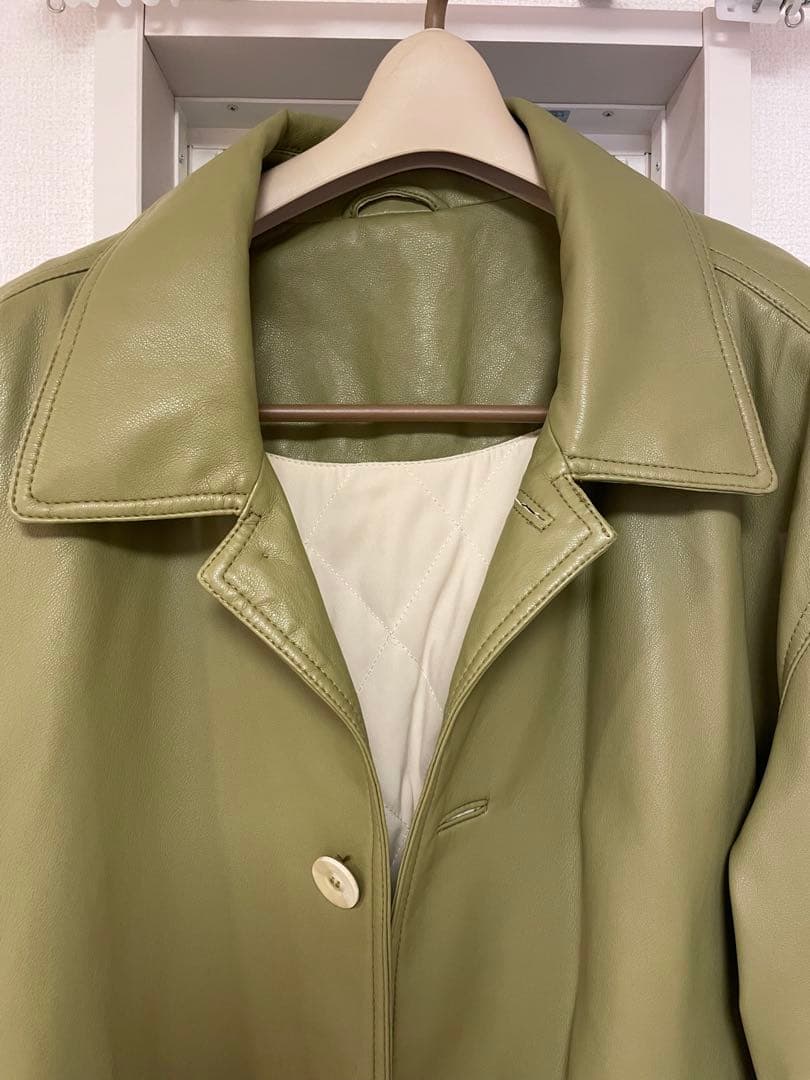 【TODAYFUL(トゥデイフル)】エコレザーオーバージャケット