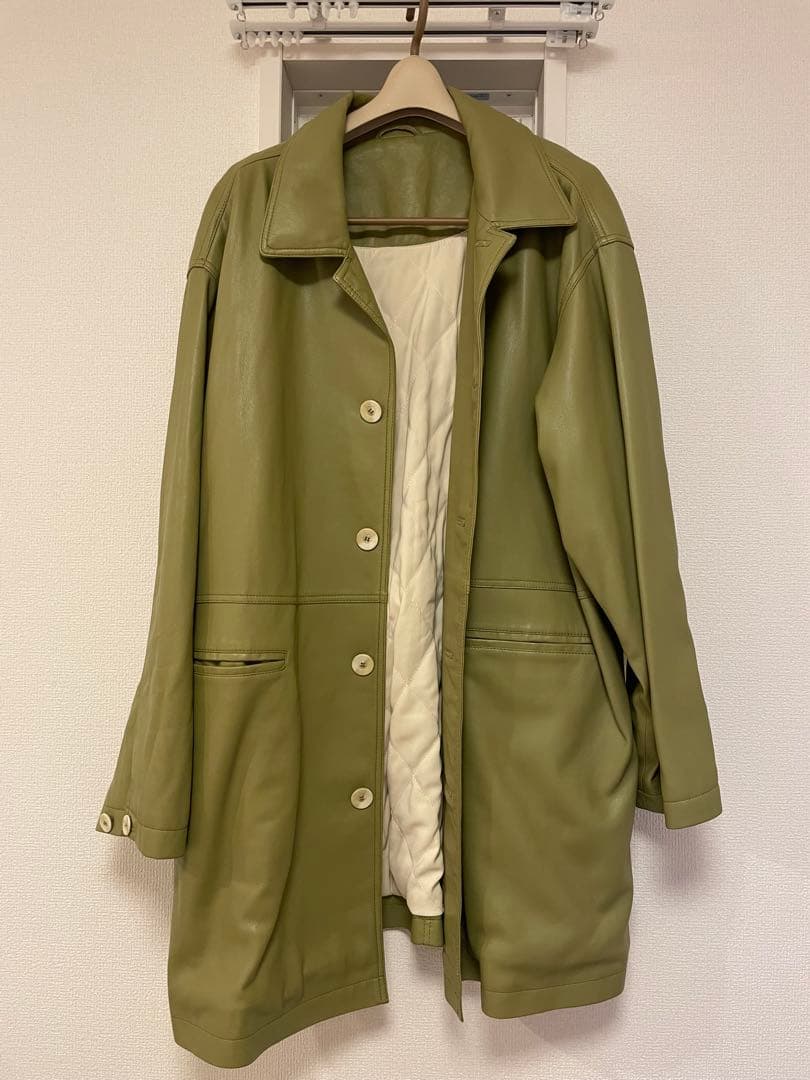 【TODAYFUL(トゥデイフル)】エコレザーオーバージャケット