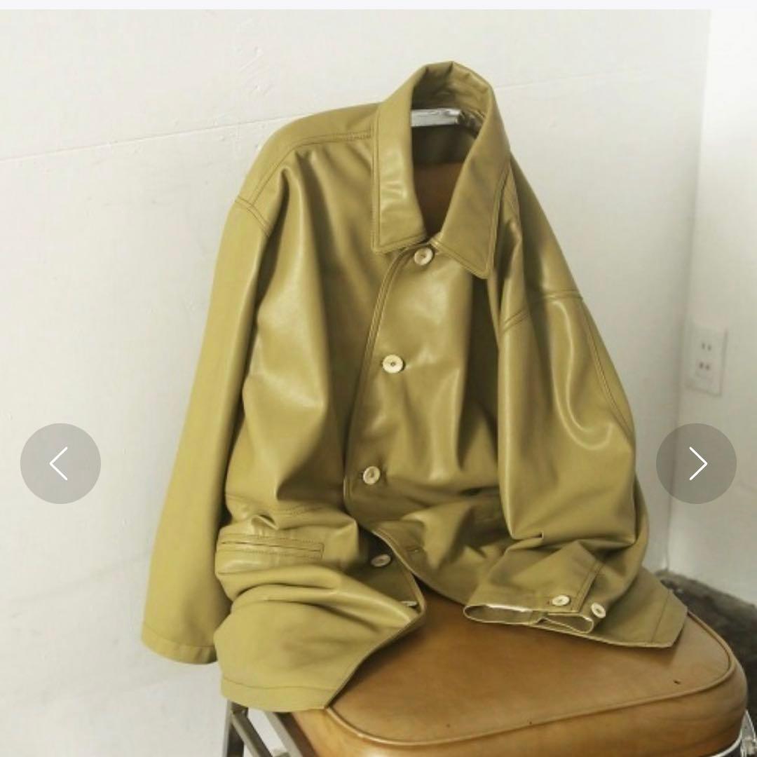 【TODAYFUL(トゥデイフル)】エコレザーオーバージャケット