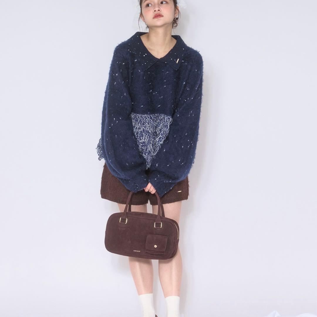 loin nuit loop knit polo ループニットポロ ネイビー