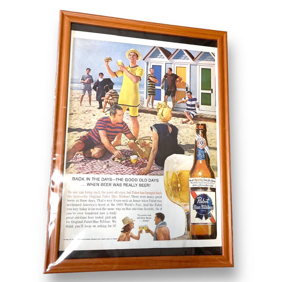 希少品！ Pabst Blue Ribbon パブストブルーリボン USA額装品