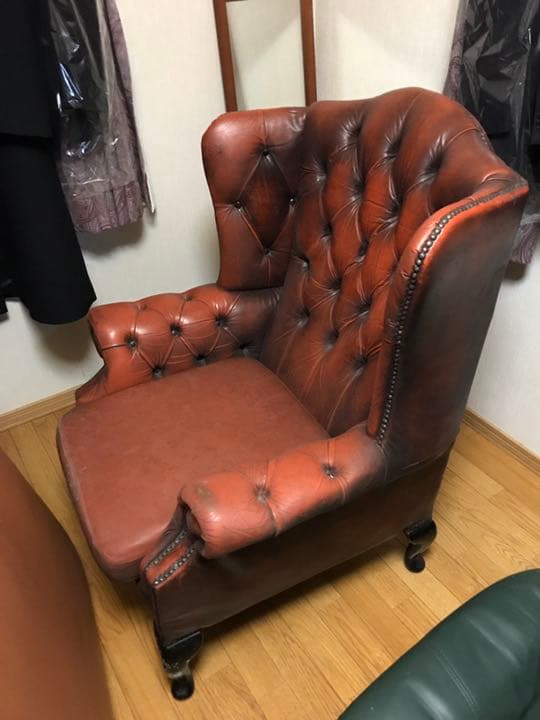 英国輸入アンティークチェスターフィールドチェア