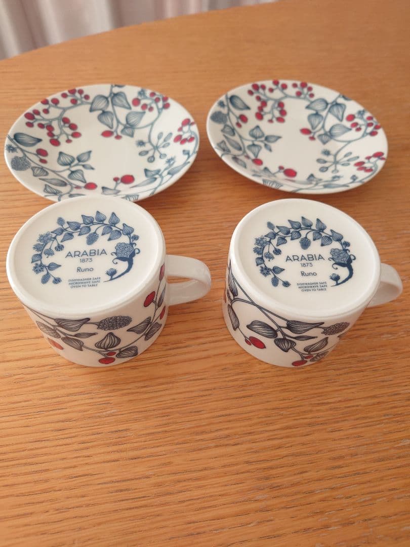 アラビア　ルノー　フロストベリー　カップ&プレート　ペア