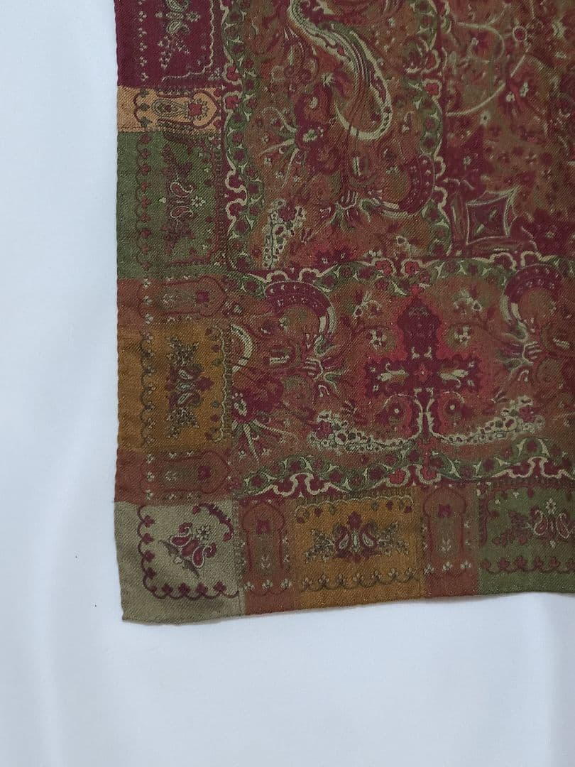 値下げ♪ETRO ペイズリー柄 シルク ウール ストール ショール 大判