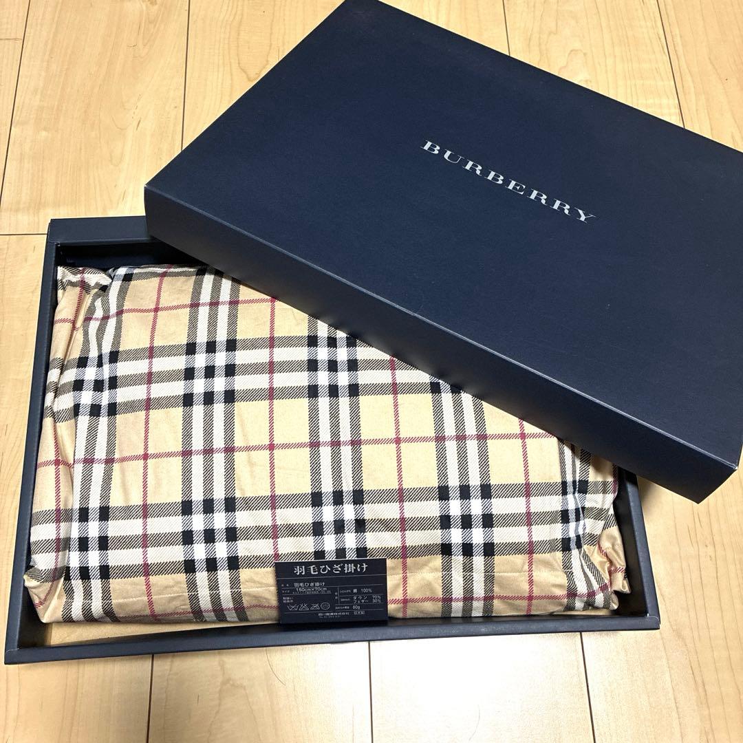 バーバリー チェック柄 ダウンブランケット 150x70cm 羽毛ひざ掛け