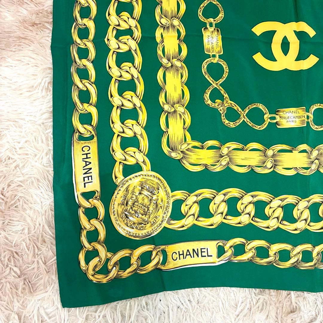 LiNoa(_ _).。o♡シャネル　シルク　スカーフ　86cm チェーン