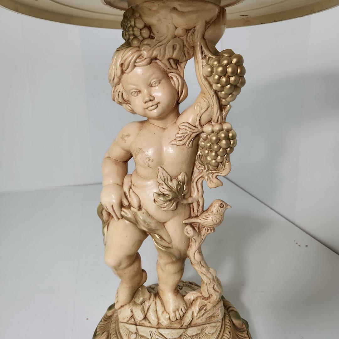 天使のテーブル　西洋アンティーク調　サイドテーブル　花台飾り台　天使の飾り台