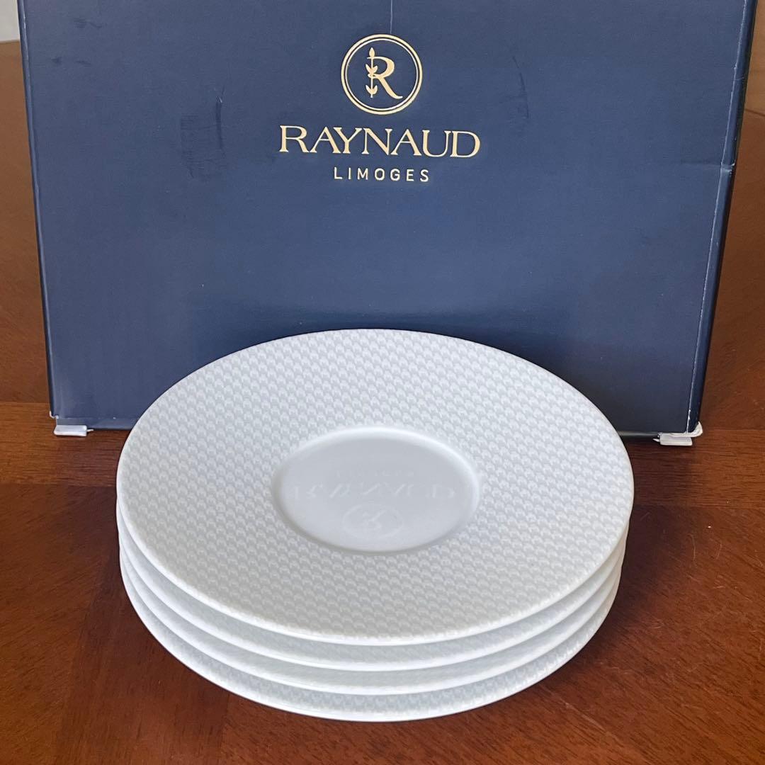 【未使用美品】レイノー★チェック★ケーキ皿　4枚