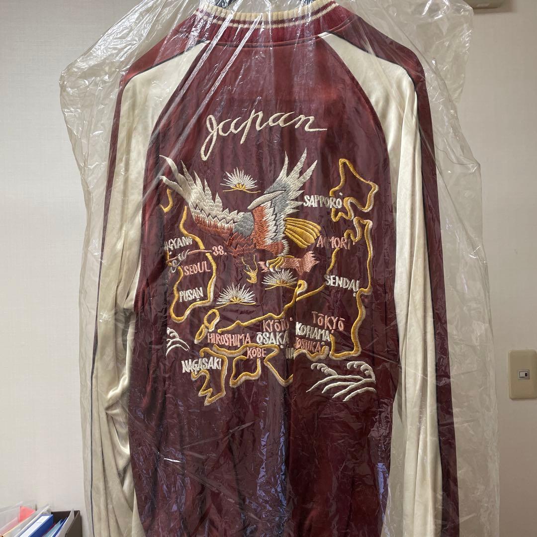 The FLATFEAD フラットヘッドスカジャン 刺繍 鷲 地図 美品