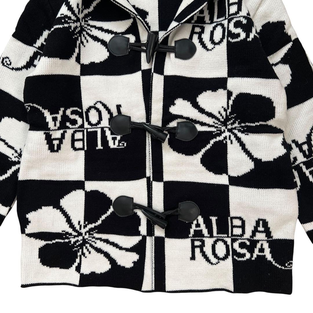 ALBA ROSA　ニットダッフルコート　升目チェック柄　Y2K　平成ギャル