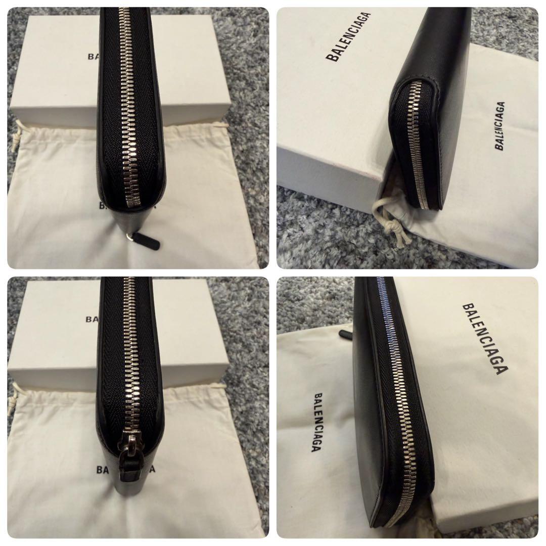 美品 BALENCIAGA バレンシアガ ラウンドファスナー 長財布 ブラック