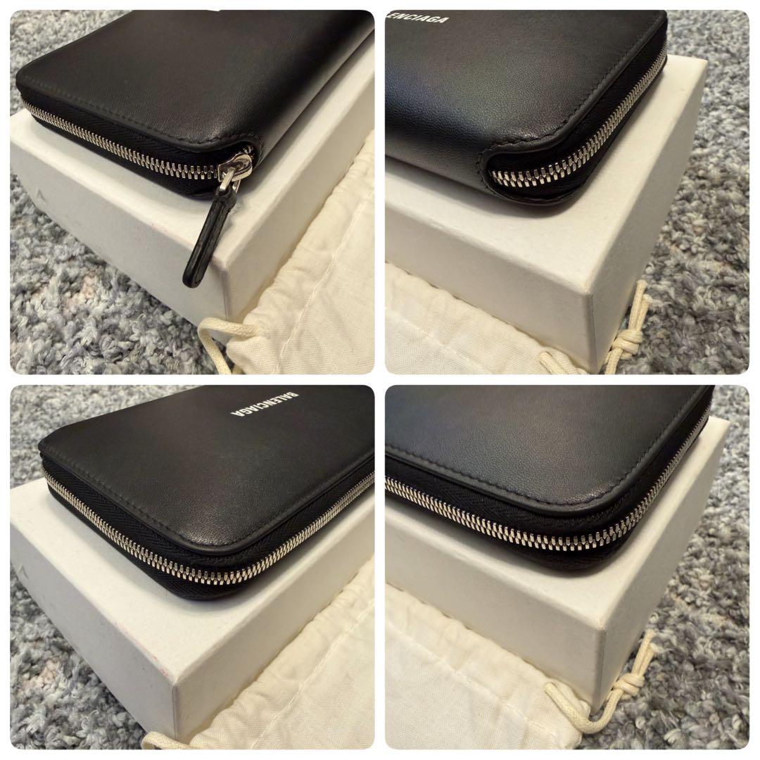 美品 BALENCIAGA バレンシアガ ラウンドファスナー 長財布 ブラック