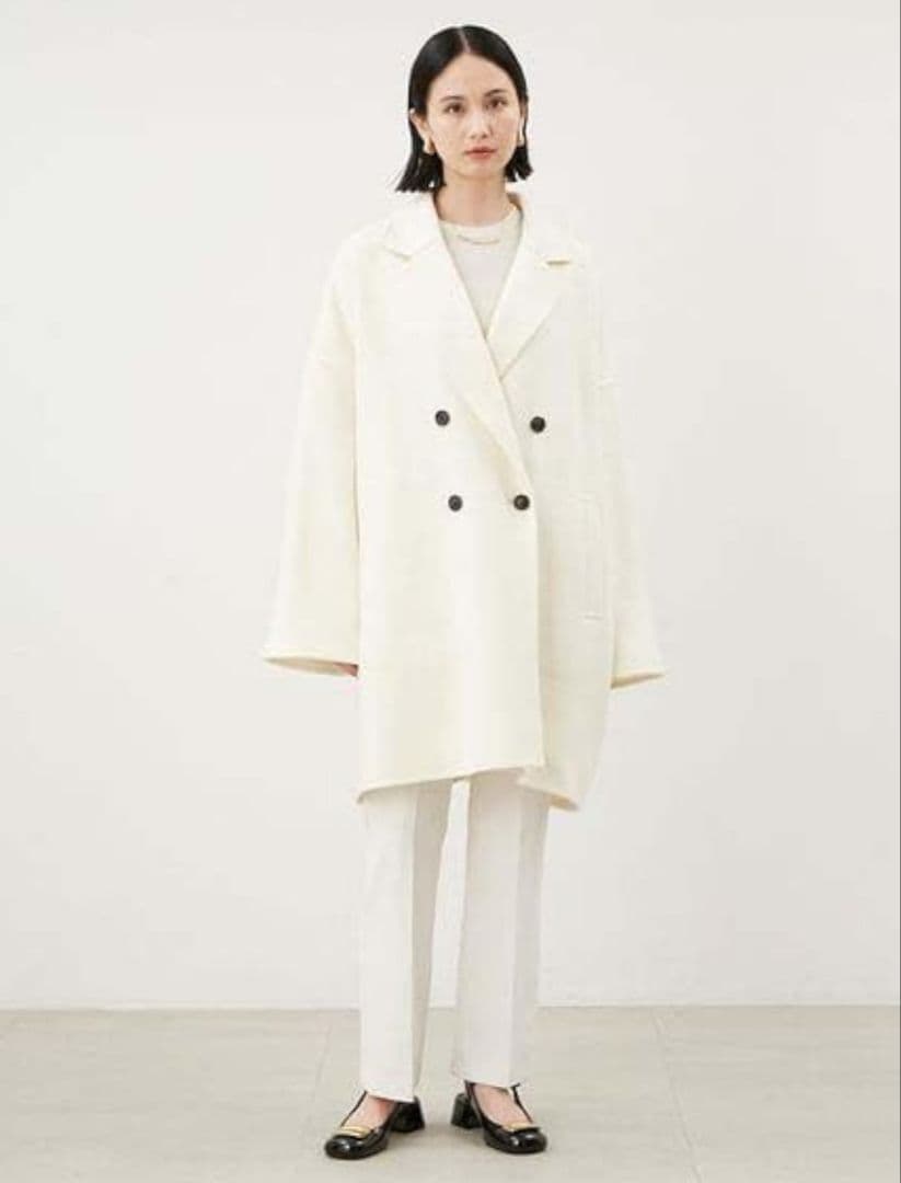 ✨完売品✨MilaOwen ワイドシルエットダブルブレストコート アイボリー