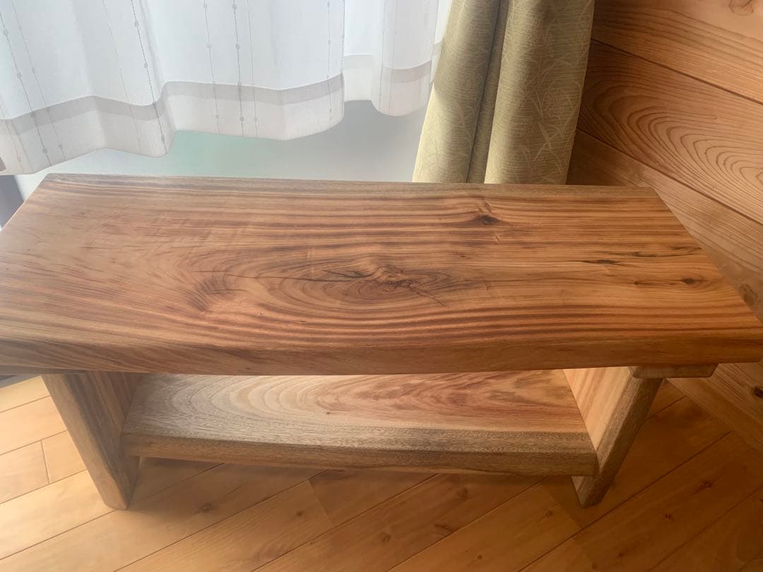 お値下げしました✨ワイルド❣️棚有A:楠サイドテーブル、TV台、飾り棚