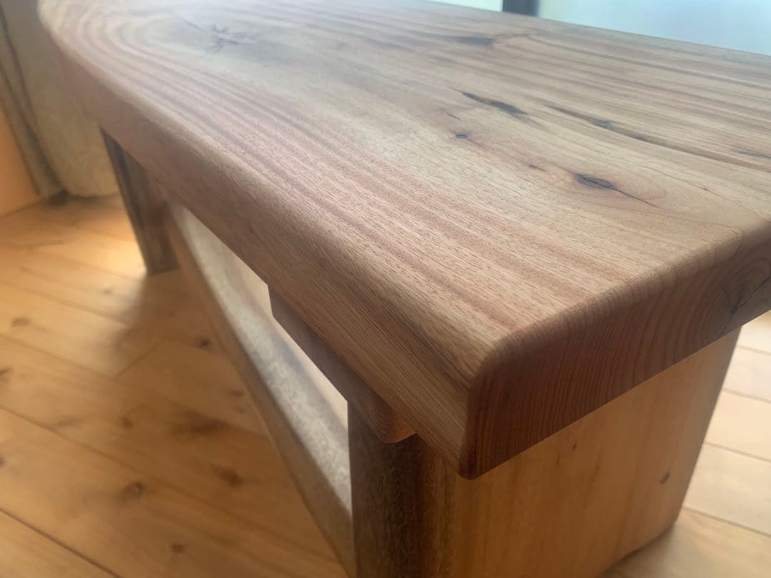 お値下げしました✨ワイルド❣️棚有A:楠サイドテーブル、TV台、飾り棚