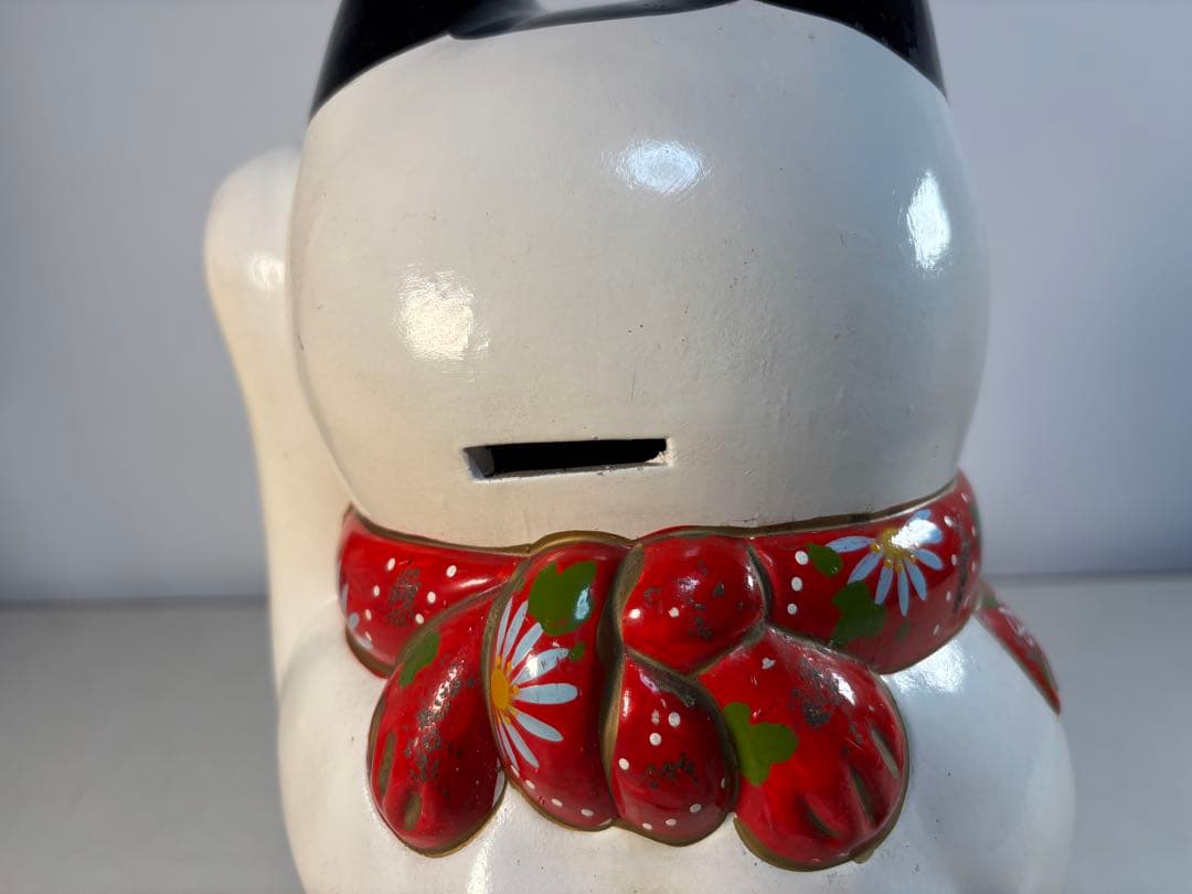 招き猫 多治見 郷土玩具 豪華前垂れ 骨董 アンティーク 縁起物 猫 置物