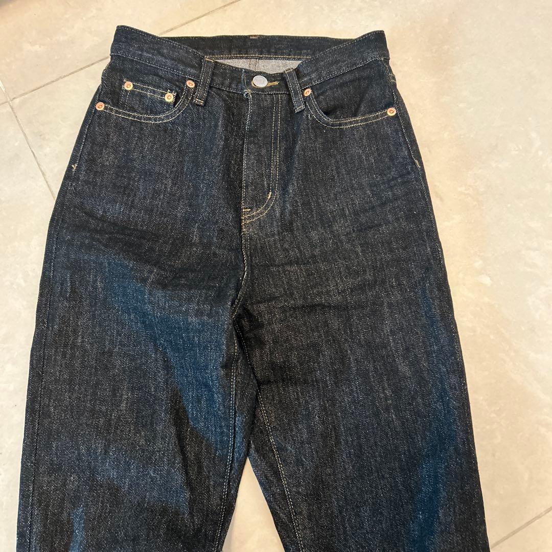 パンツ anuans Slim straight denim BLACK 1