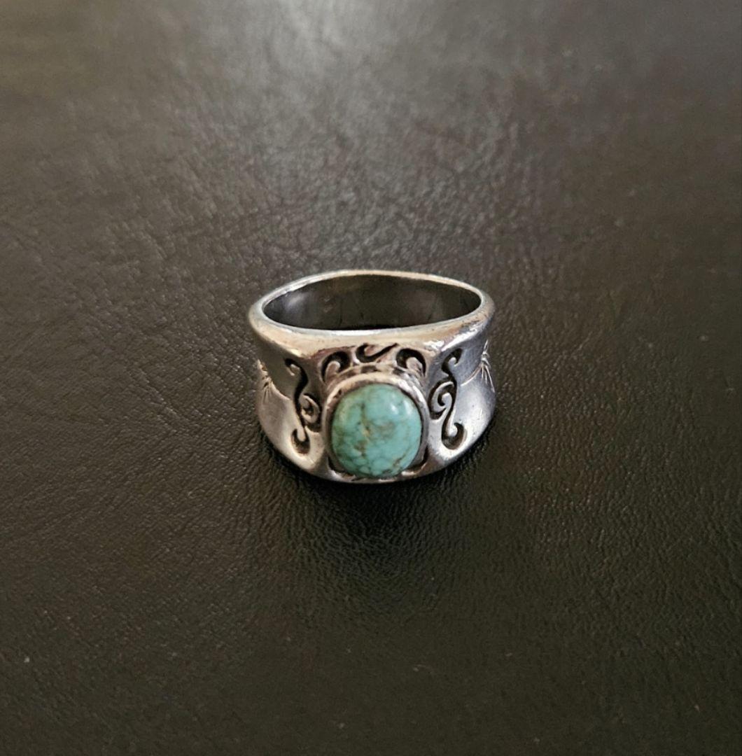 超希少品　SAAD サード　NO.8ターコイズ　リング　シルバー925　天然石