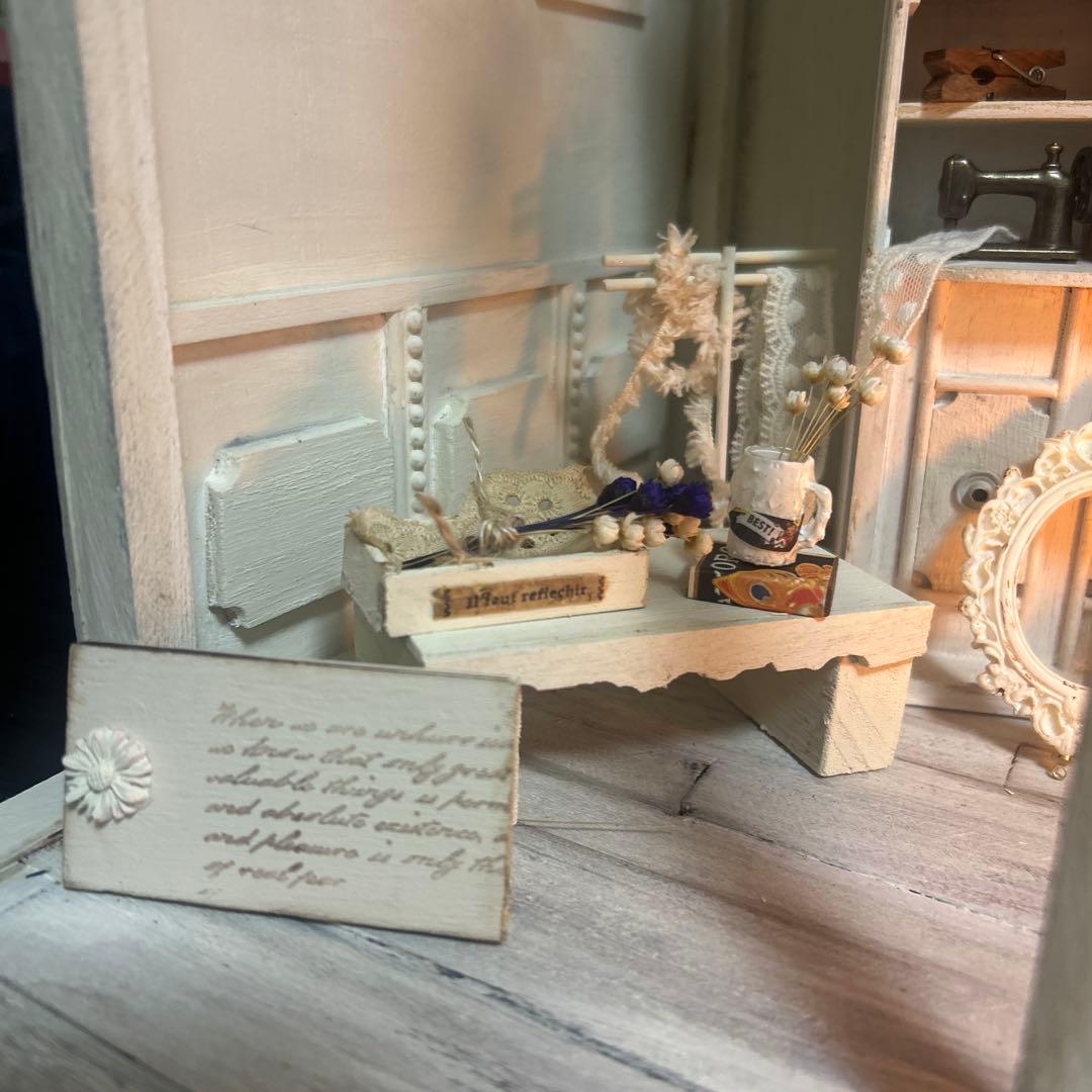 木製ドールハウス☆背景ボード☆ミニチュアハウス☆ハンドメイド☆