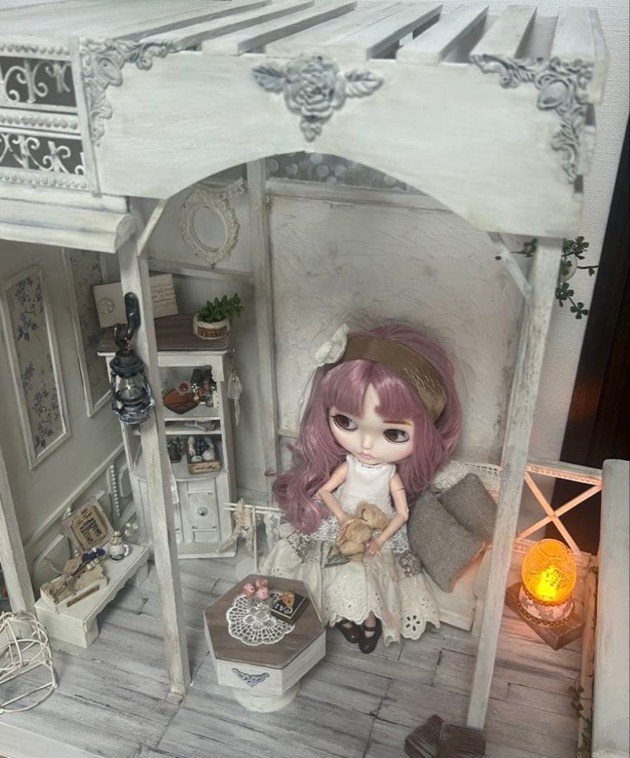 木製ドールハウス☆背景ボード☆ミニチュアハウス☆ハンドメイド☆