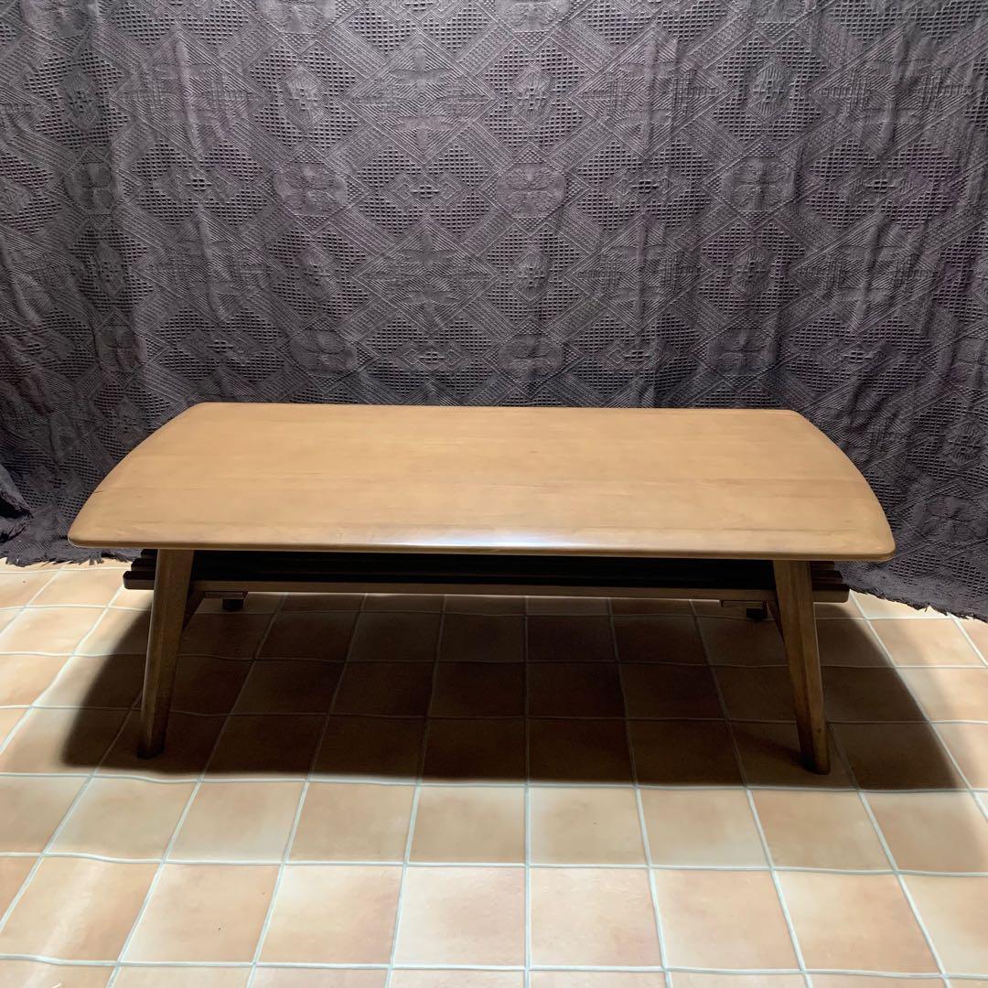 【美品】ニトリ 幅110cm 無垢材 天然木 センターテーブル アルナス110