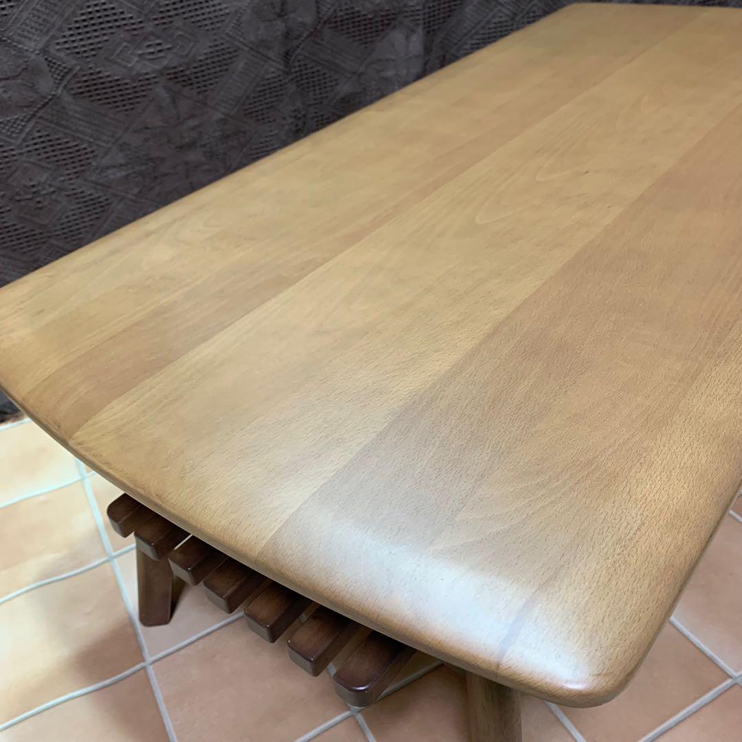 【美品】ニトリ 幅110cm 無垢材 天然木 センターテーブル アルナス110