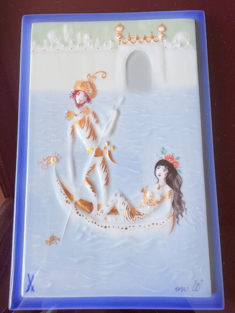 マイセン　陶板　アラビアンナイトより「ゴンドラ」プラーク