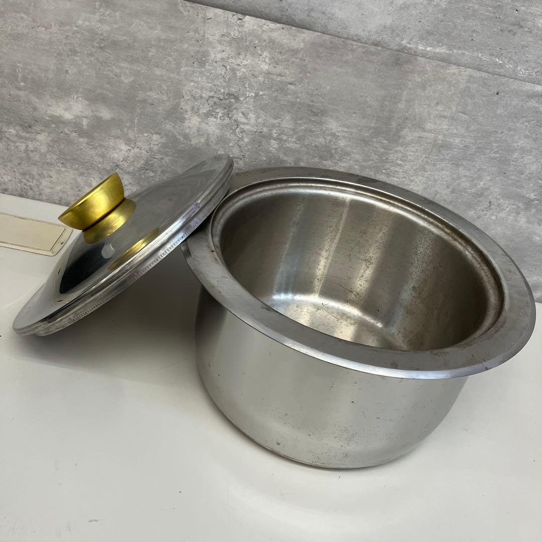 昭和レトロ クーンリコン鍋 深鍋 深型 ステンレス キッチン 調理 雑貨