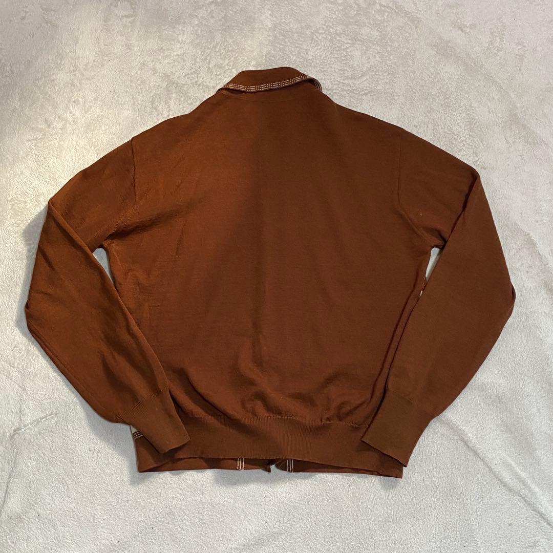 美品 60s ヴィンテージ イタリア製 ウール カーディガン ブラウン L