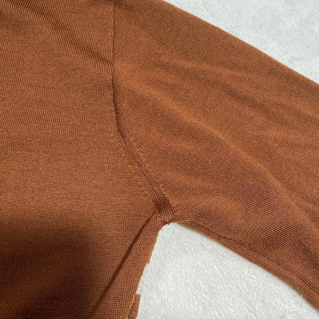 美品 60s ヴィンテージ イタリア製 ウール カーディガン ブラウン L