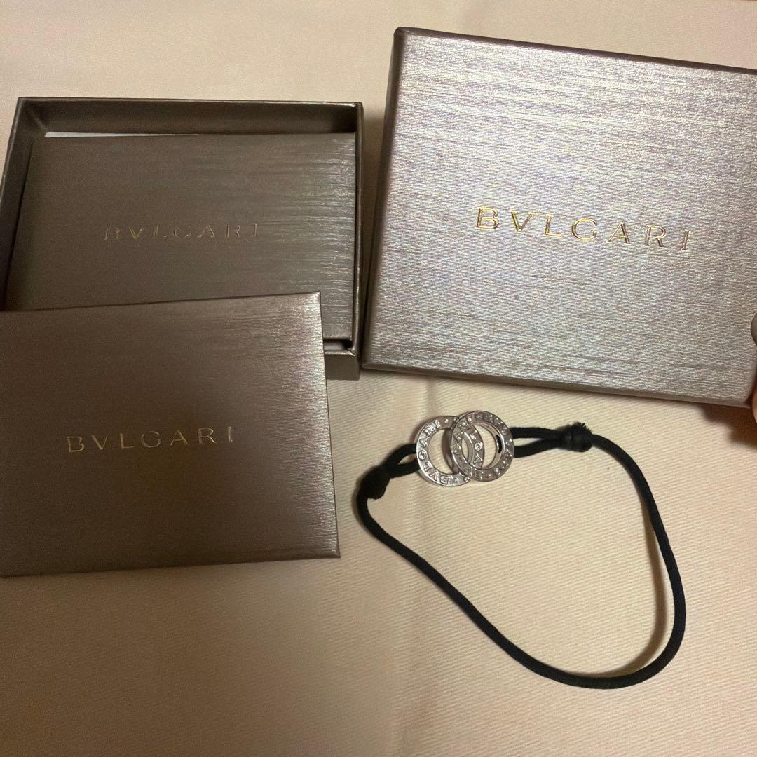 BVLGARI ダブルリング レザーブレスレット