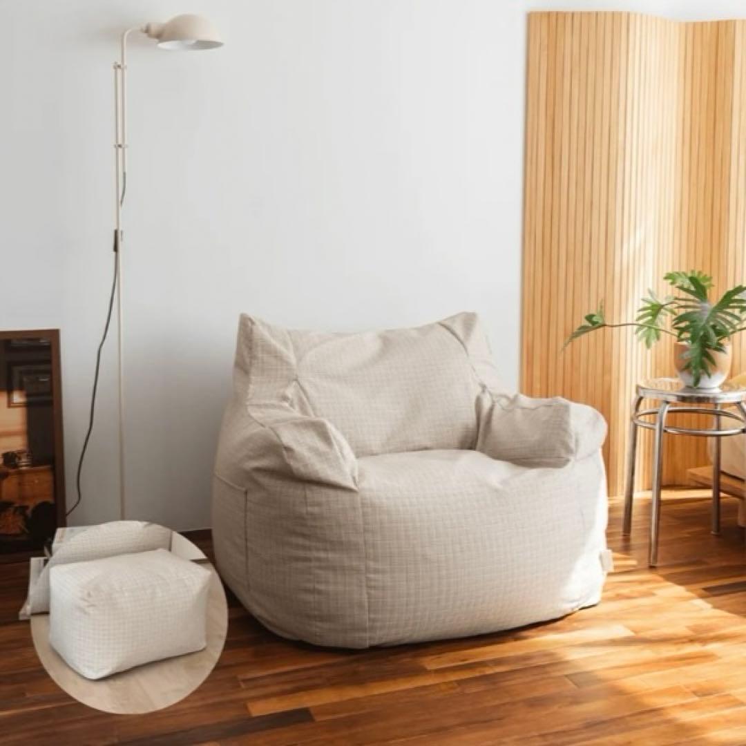 【美品】GOOD THING × LOOSY ビーズソファ＆オットマン