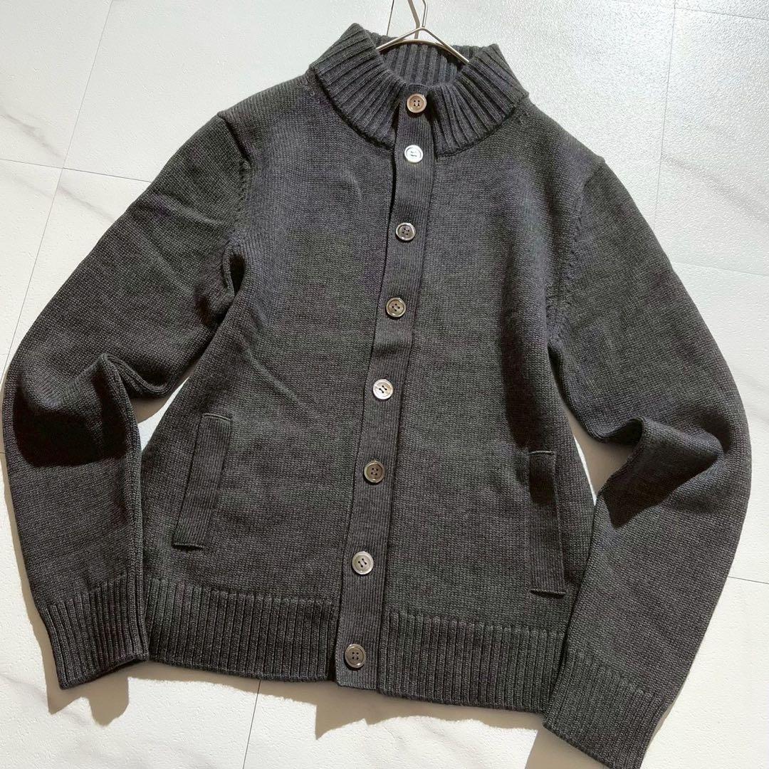 【美品】134 kamakura スタンドカラーカーディガン Lサイズ ウール