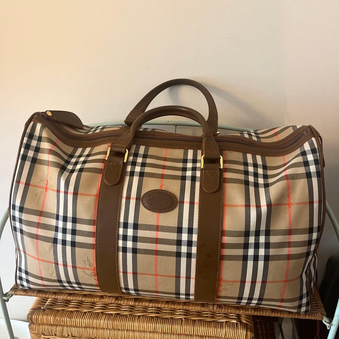 専用♪Burberry ベージュ チェック柄 ボストンバッグ