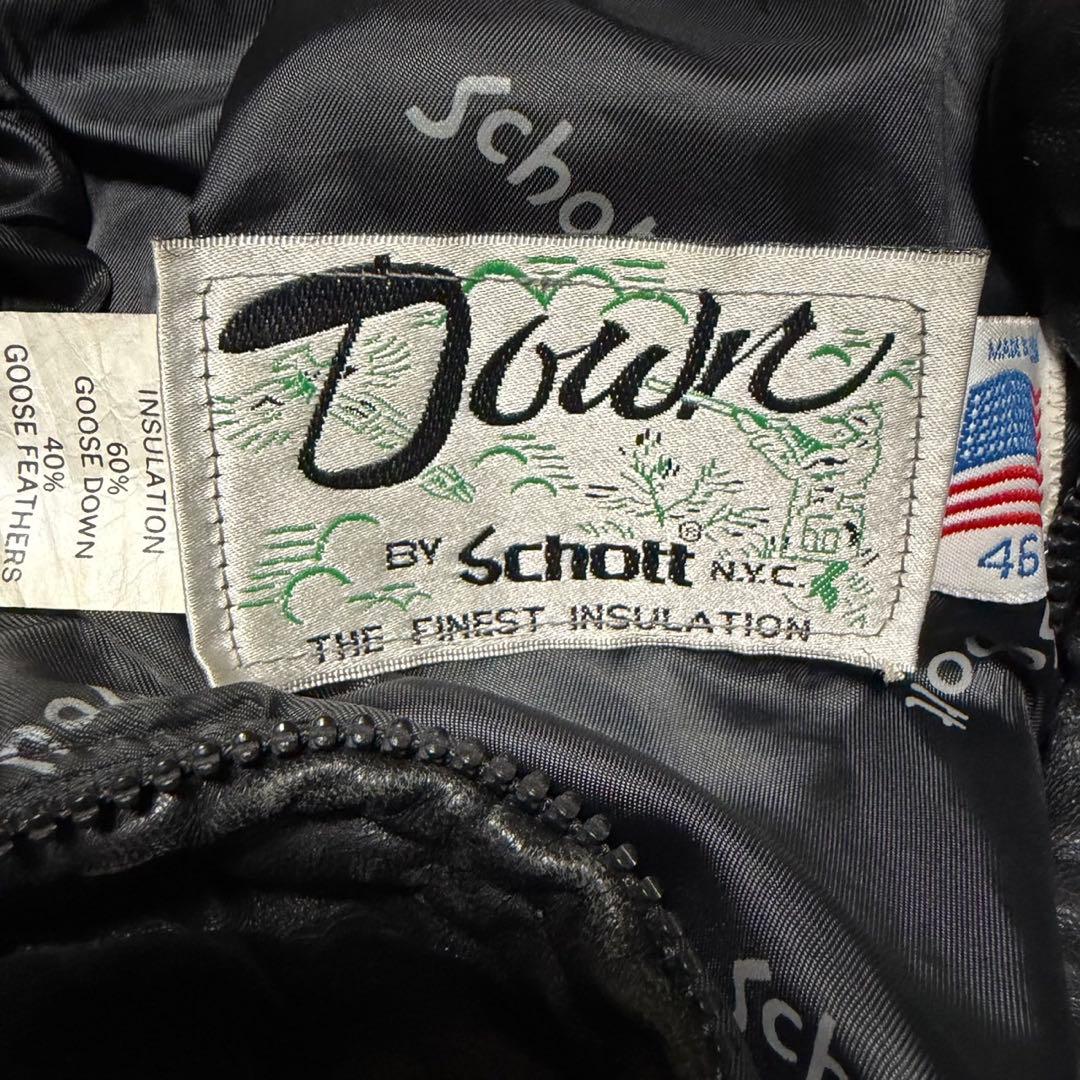 【激レア48キングサイズ】Schott レザーダウンジャケット XXXL