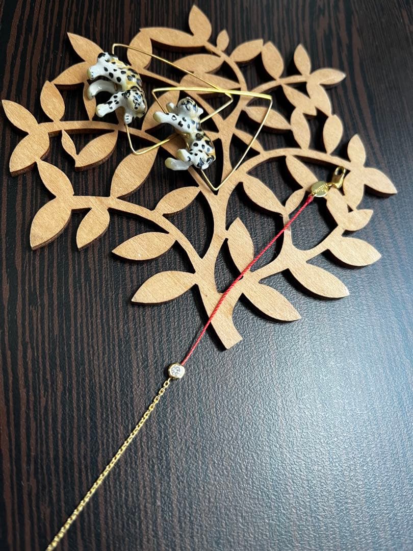 red line ダイヤブレスレット　赤×18kイエローゴールド