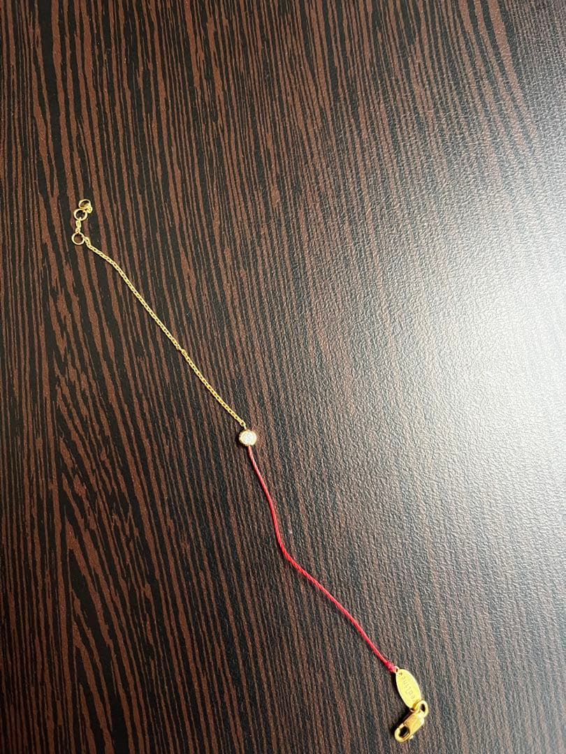 red line ダイヤブレスレット　赤×18kイエローゴールド