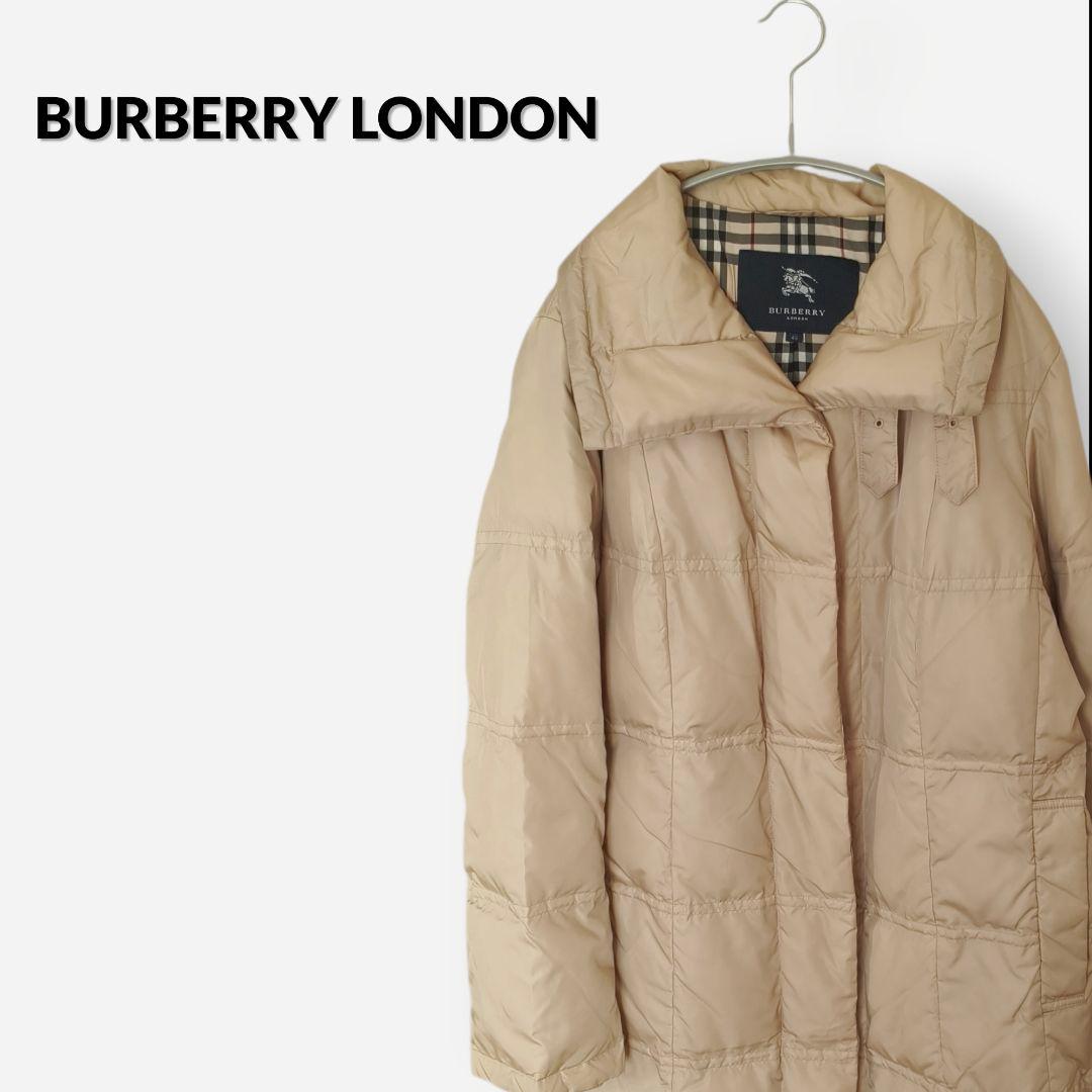 バーバリー ロンドン ロング ダウン ノバチェック キルティング コート
