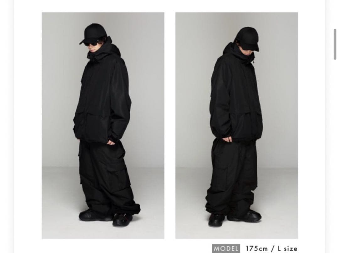 Namelessage スノボウェア　Lサイズ　上下セット　ブラック