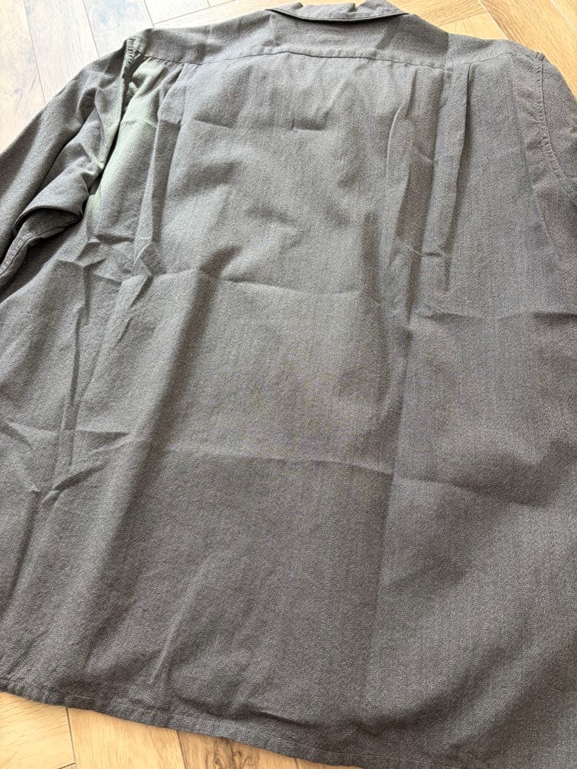 試着のみ　22ss COMOLI コモリ　ヨリ杢オープンカラーシャツ　グレー　2