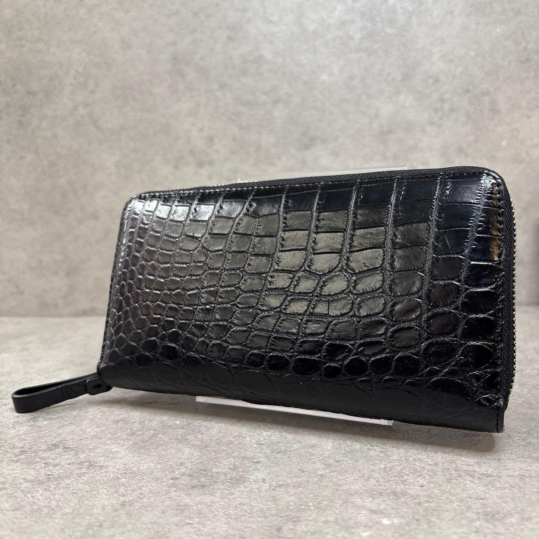 未使用級！最上級クロコダイル　鰐革　大容量　ジッパー　長財布