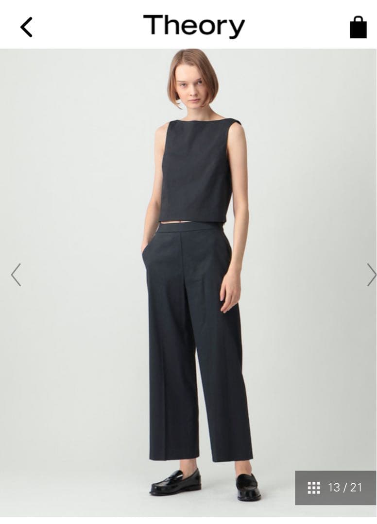 値下げしました！Theory トップスとパンツセット　3回着用、クリーニング済