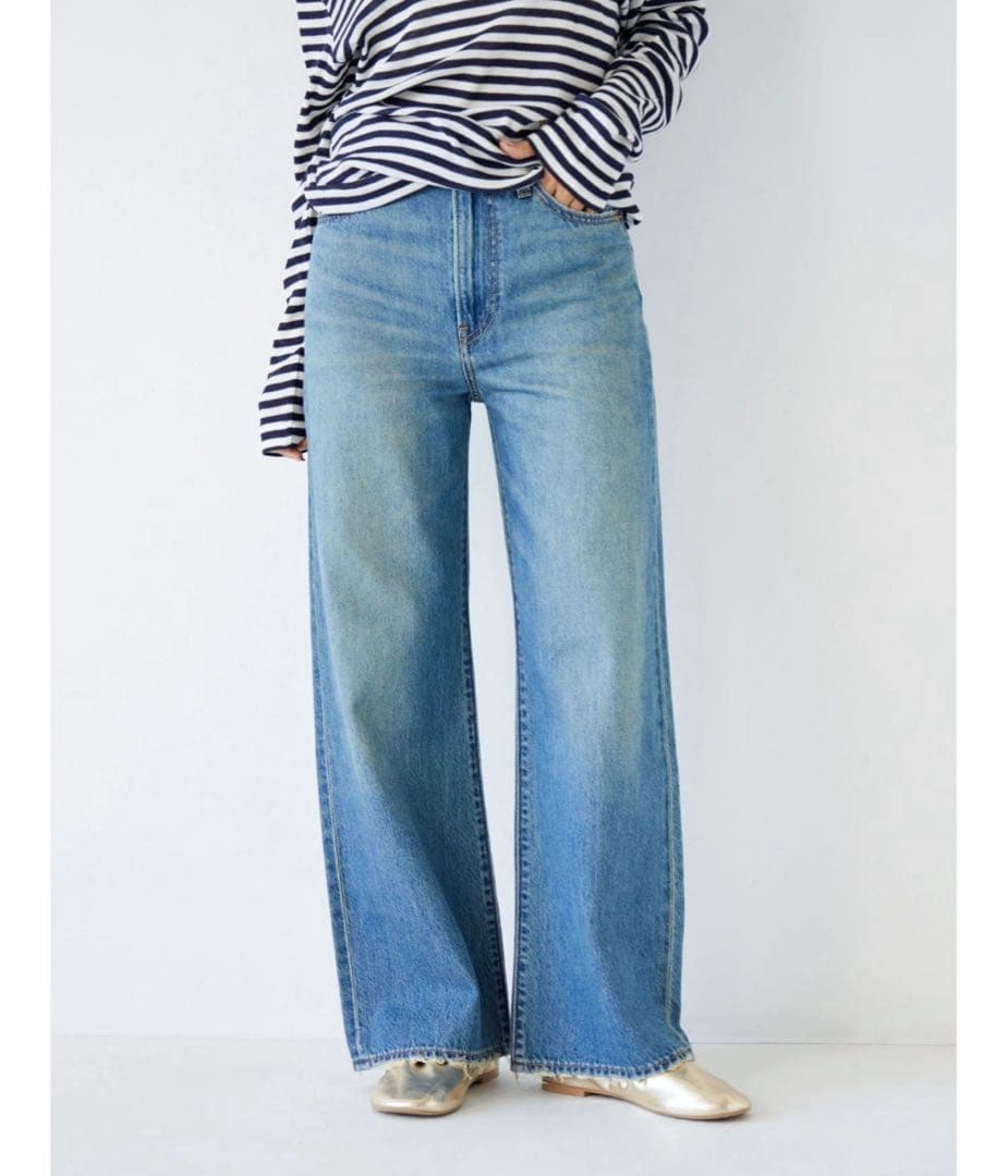 Ungrid Levi's別注RIBCAGE ＷIDE LEGデニム24インチ