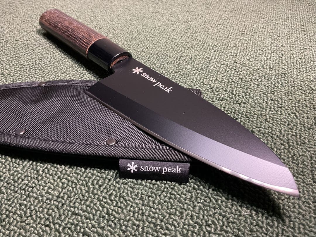 新品・未使用 ポイントギフト ブラック出刃包丁 スノーピーク  peak