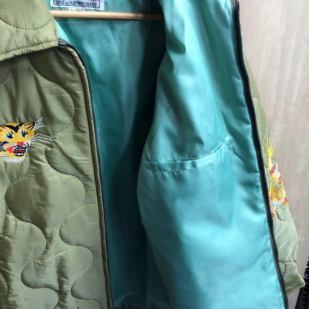 HOUSTON ヒューストン ベトジャン マップ地図柄 キルティング XXL