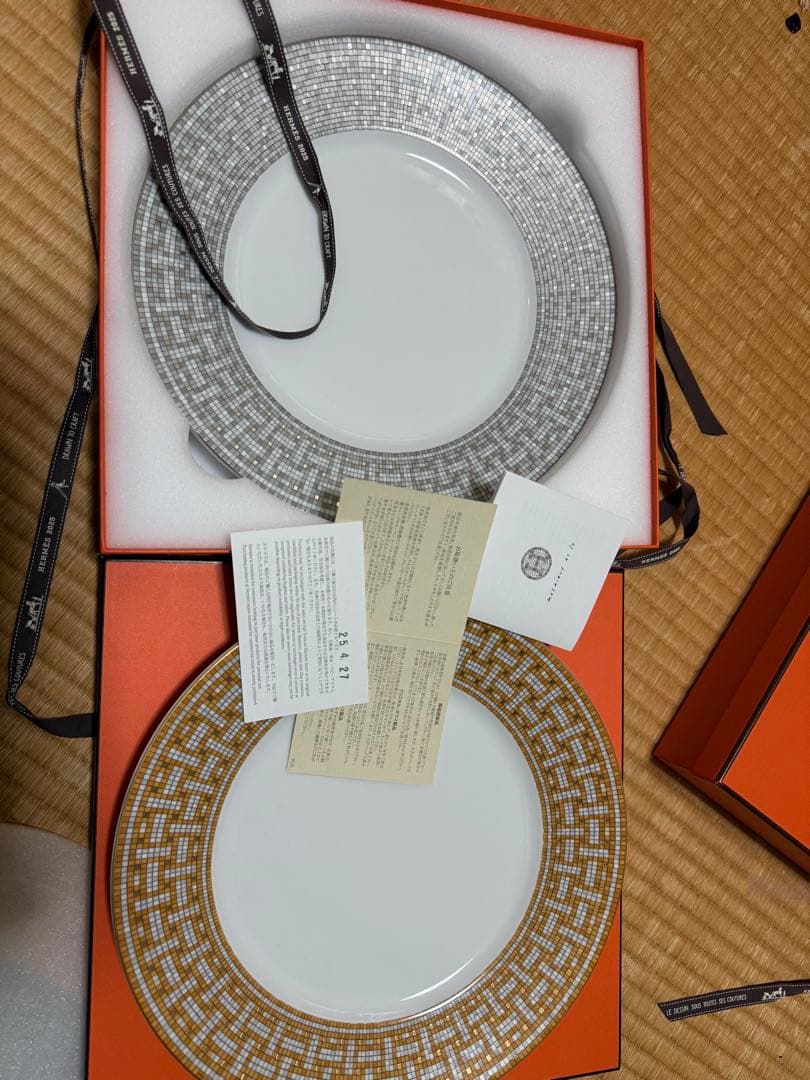 新品エルメスHERMES ディナープレートモザイク 24 セット 2枚