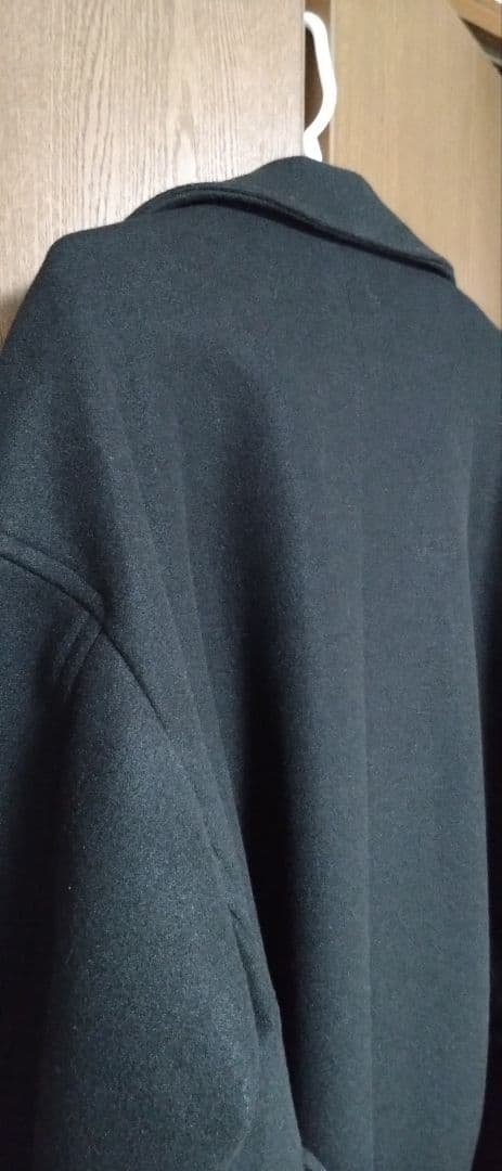 CLEL テックメルトンルーズダブルチェスターコート ブラック L